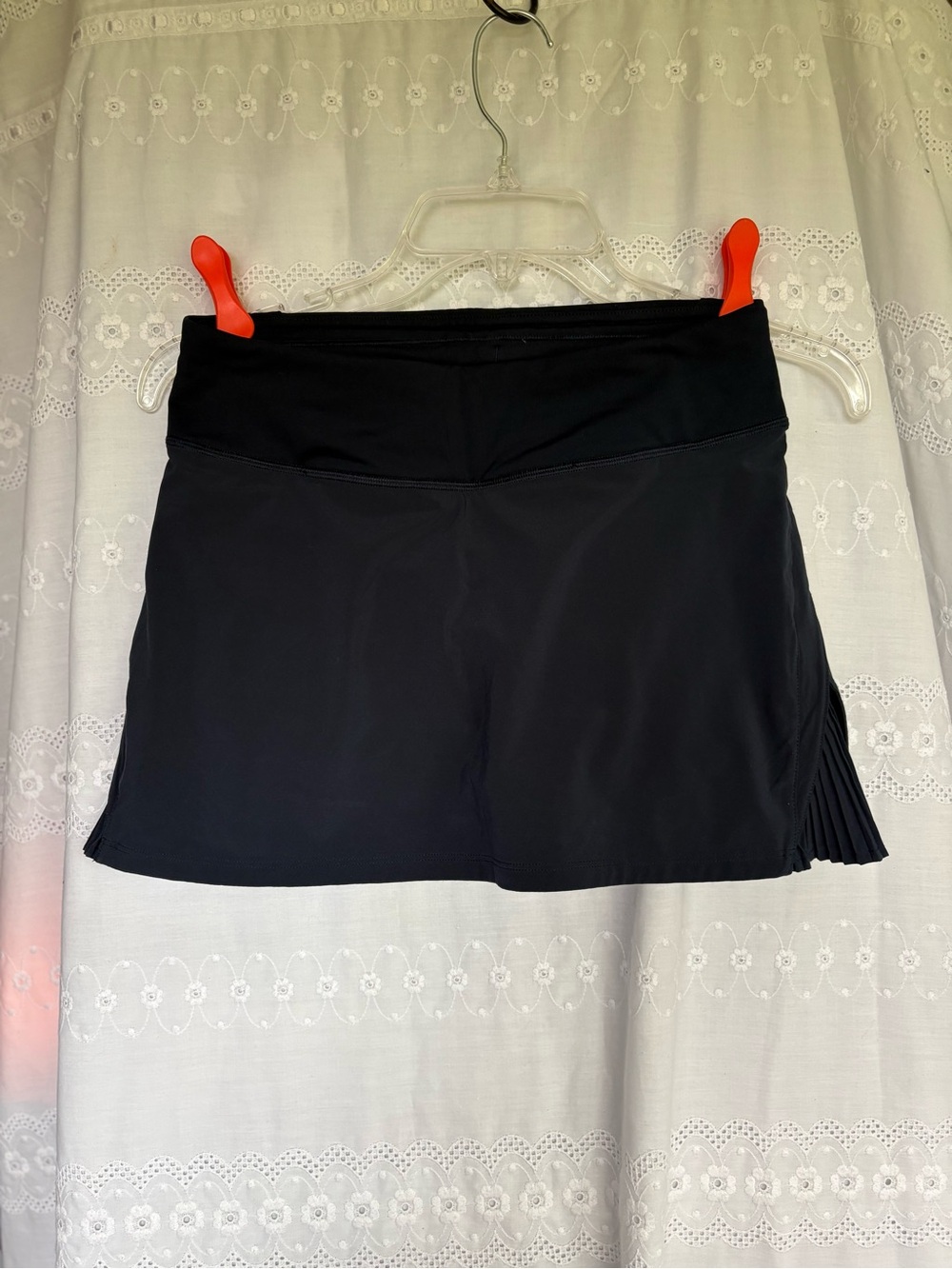 lululemon athletica Black Athletic Skort with Pleated Side Panel